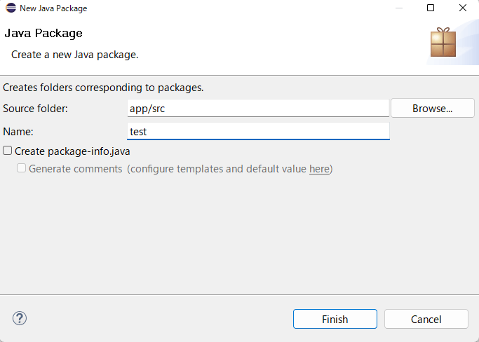 EclipseでJavaのパッケージに名前を付ける